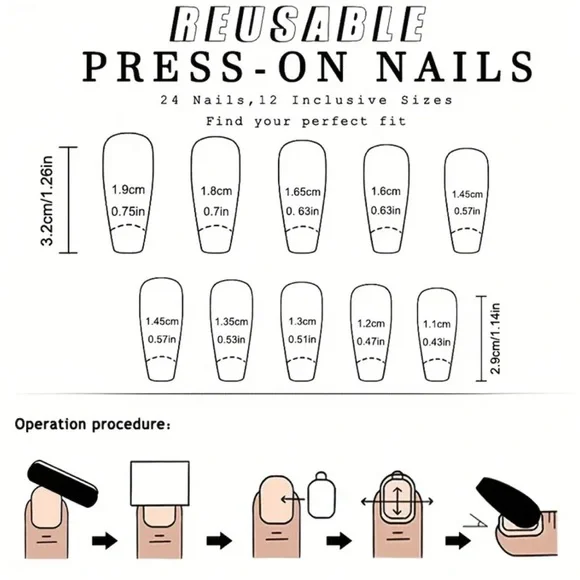 Cute Hello Kitty Press On Nail Art 10 pc 3D Charms handmade reusable, medium NWT - Picture 8 of 9